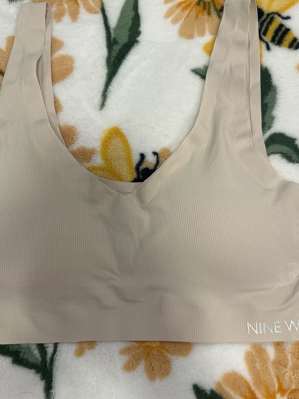 Nine West Seamless Ribbed Bralette - Light Beige